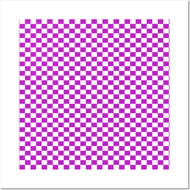 checkered Purple and White Wall Art by DragonTees